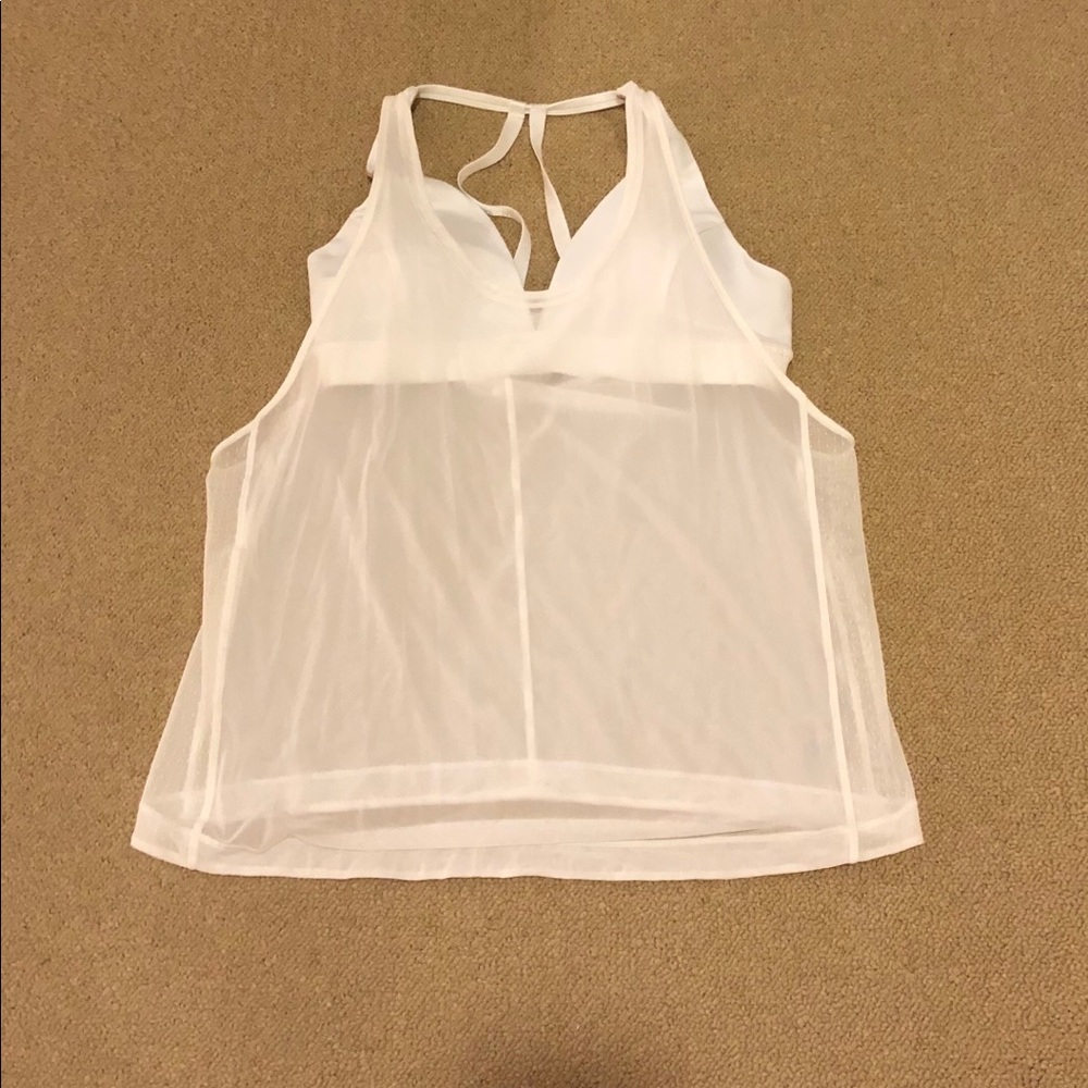 Lululemon workout sheer tank top and attached bra